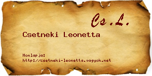 Csetneki Leonetta névjegykártya